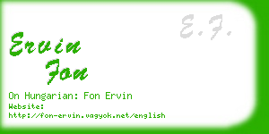 ervin fon business card